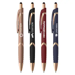 Promotional Solana Softy Rose Gold Stylus Pen Imprinted with Your Logo