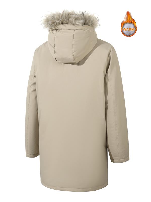 Men's casual loose version of warm jacket, fashion hooded long coat, autumn and winter warm and thick parka, men jackets for winter