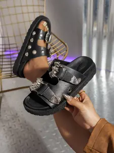 Women's Fashionable Bat Decorated Platform Sandals, Casual Comfortable Sandals for Summer, Female All-match Round Toe Sandals for Daily Wear, Walking Shoes, Higher Platform Sandals