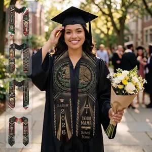 Personalized Mexican Graduation Stole 2026, Mexican Flag Graduation Sash, Mexico Pattern Stole, Custom Name & School Sash Senior Grad Gift