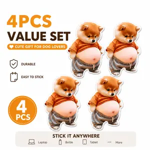 4PCS / 8PCS 3D Silicone Puffy Belly Mochi Squishy Stickers, Cute Squeeze Toys for Kids & Adults, Stress Relief Fidget Fun Gift, Party Favors, Classroom Gifts, School Rewards, Car Door & Wall Buffers, Valentines Day & Easter