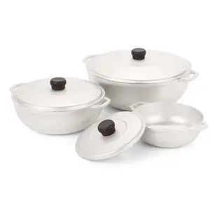 IMUSA 1.5/2.5/5.2qt Cast Aluminum Caldero 3pc Set - 18/22/28cm