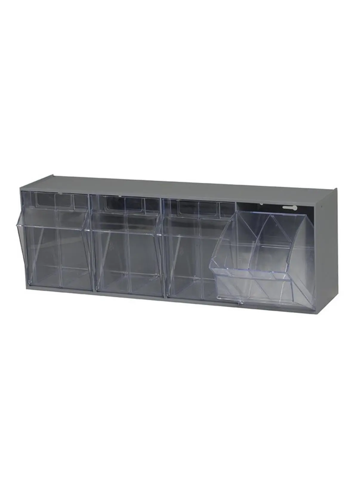 Quantum Storage QTB304GY Clear Tip Out Bins- Gray - 6.62 x 23.62 x 8.12 in.