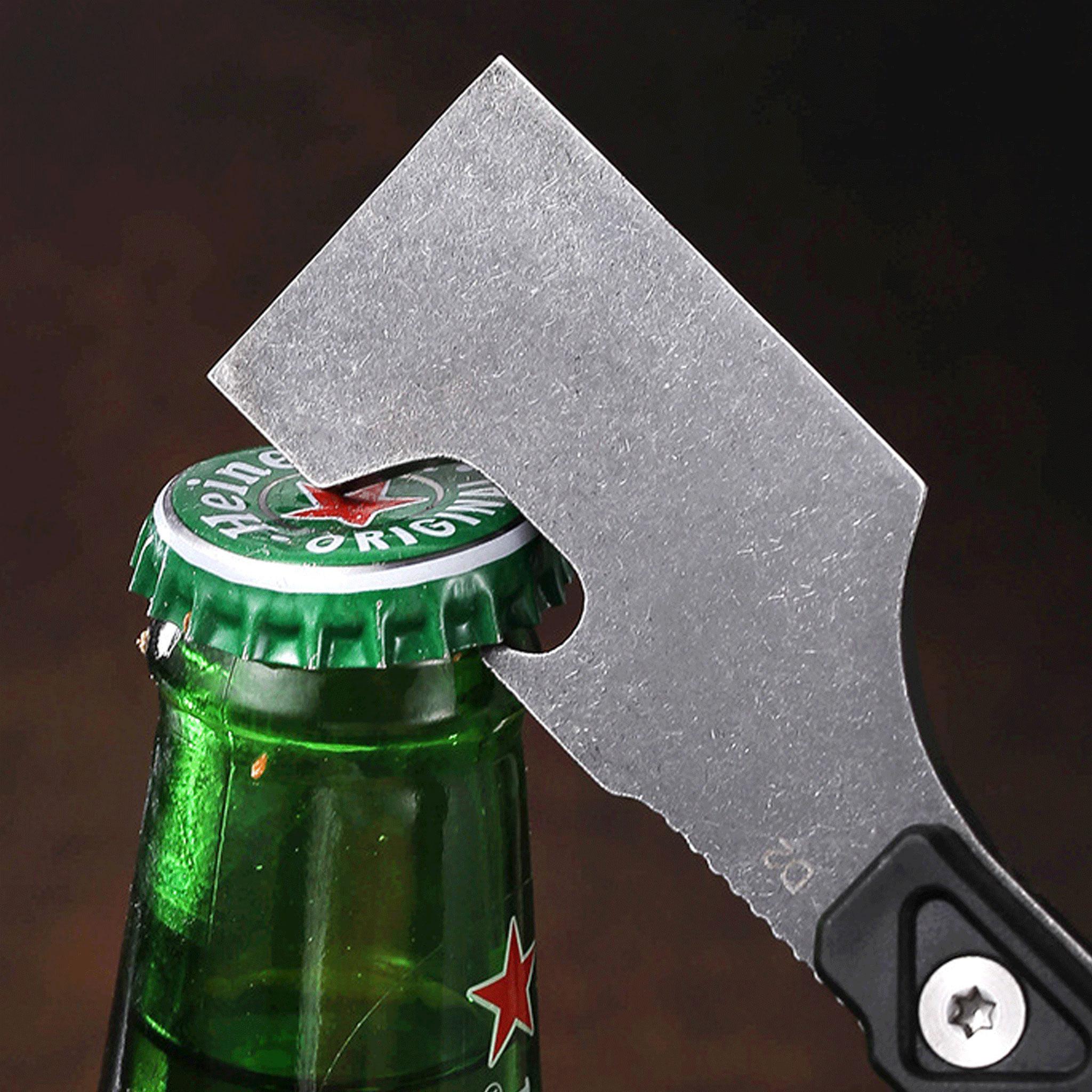 Full Tang Multifunctional EDC Pry Bar Axe with Secure Kydex Sheath, Tactical Survival Tool for Camping Hunting, Outdoor Utility Gear for Men, Durable Camping Tool