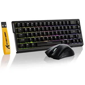 ATTACK SHARK X68 HE Gaming Keyboard & R1 Mouse Combo,8KHz Magnetic Switch Keyboard, 16.8M RGB, Custom Actuation, 55g Ultra-Light Mouse with 18,000 DPI & Tri-Mode Connectivity for Esport Gamer