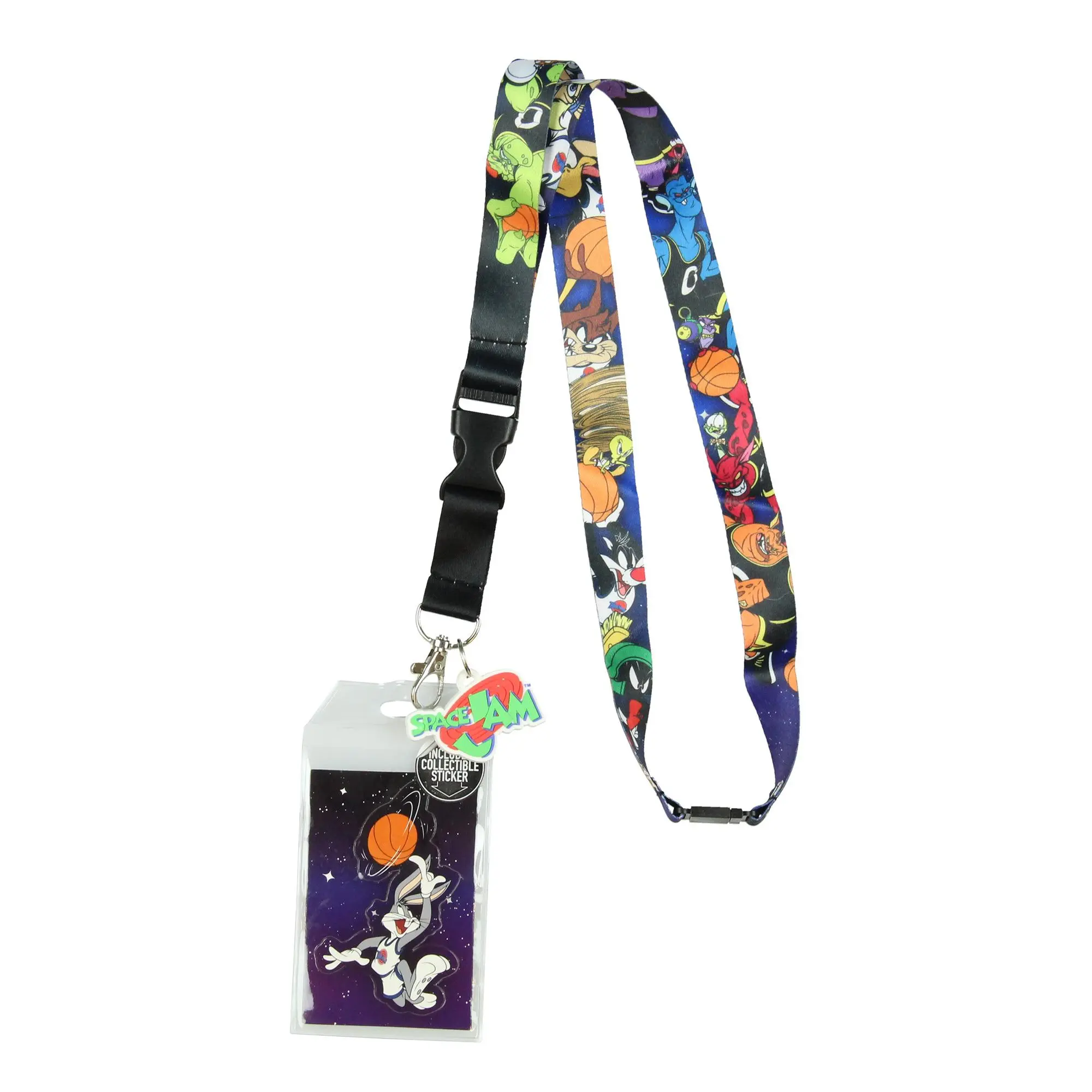 Space Jam ToonSquad Vs Monstars Character ID Holder Lanyard - Name Tag Lanyard with Mask Rubber Charm, Collectible Sticker for Badges, Collectibles, Name Tag Lanyards