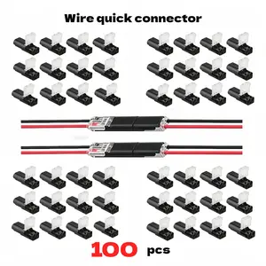 2026 Double-Wire Plug-in Connector Led Light Strip Connectors 2 Pin, Low Voltage Wire Connector with Locking Buckle, Fast Connect Plugs Led Connectors for Strip Lights，Lead strip automotive wiring electricity Power Distribution Secure -YY