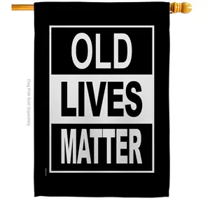 USA Decoration  Old Lives Matter Support Cause 28 x 40 in. Double-Sided Decorative Vertical House Flags for Decoration Banner Garden Yard Gift