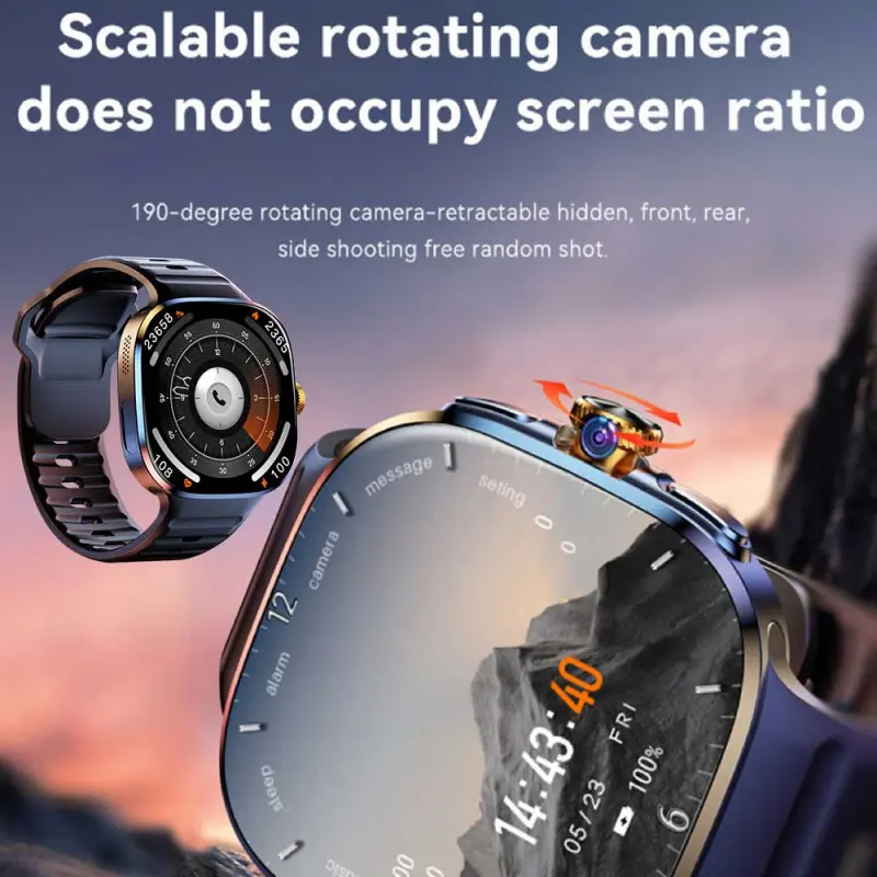 M99 Smartwatch 4G With 2.4inch Amoled Touch Screen 300WRotating Camera WIFl GPS Position Compass NFCBluetooth Wireless Smart Watch Men Women