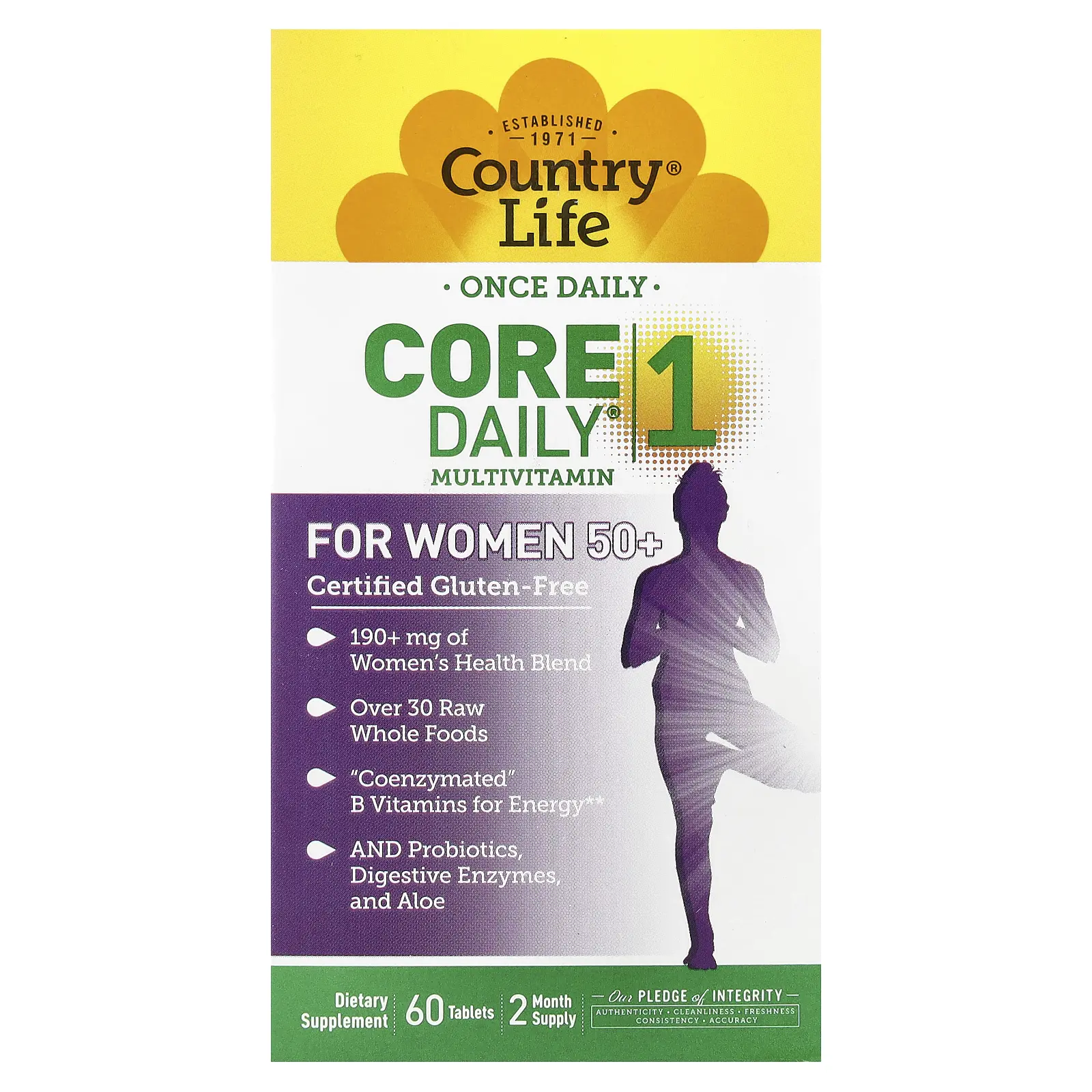 Country Life Core Daily® 1 Multivitamin for Women 50+, 60 Tablets
