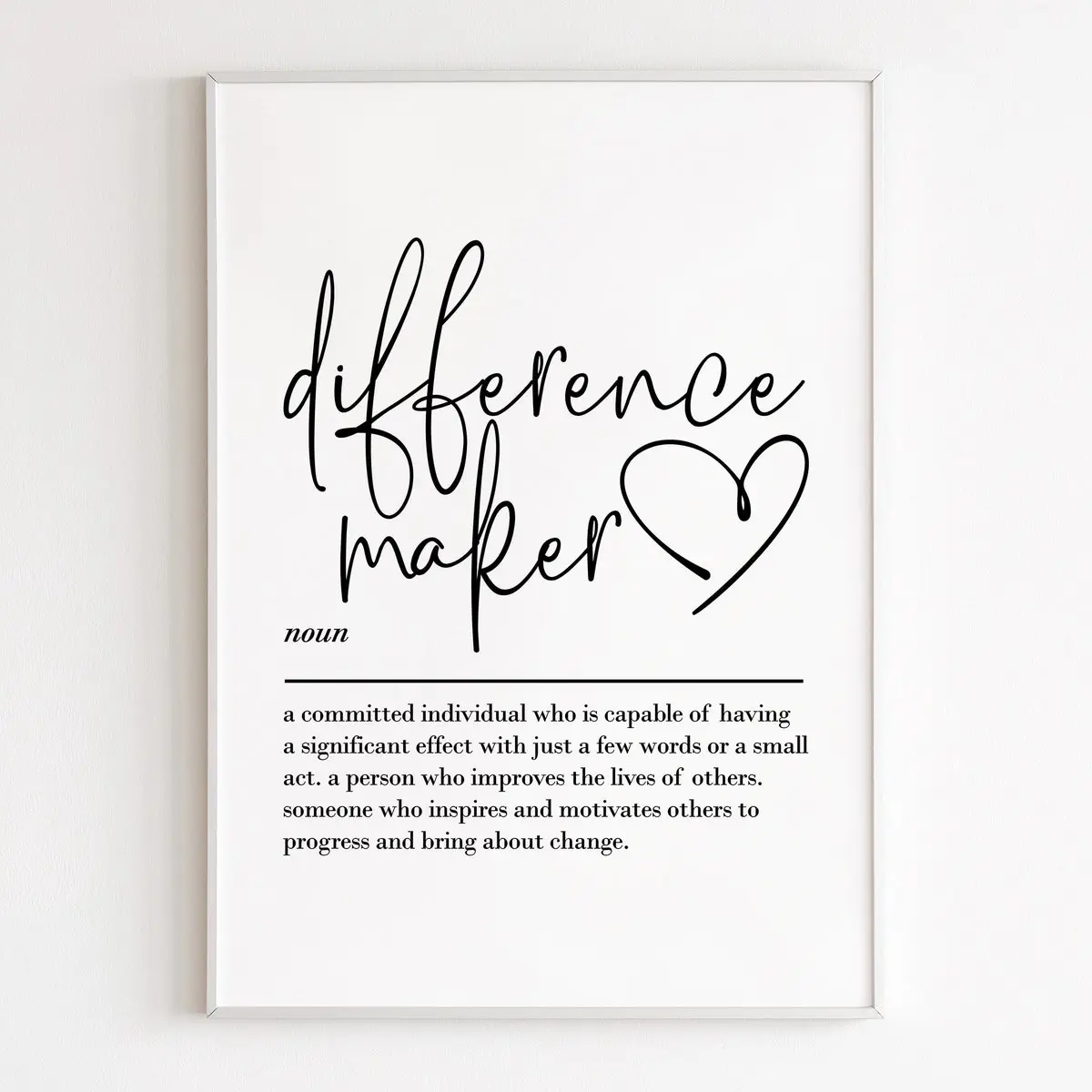 Thank You Mentor & Teacher Gift Poster, Resilience Quote Wall Art, Coach , Difference Maker Definition, Unframed