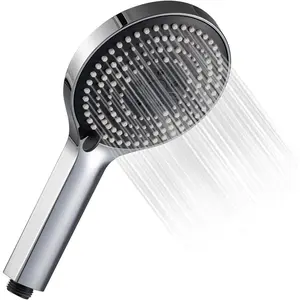 Handheld Shower , 6-Mode High  Handheld Sprayer High Flow Large  Boosting Handheld Showerhead for Low Water , Chrome Finish