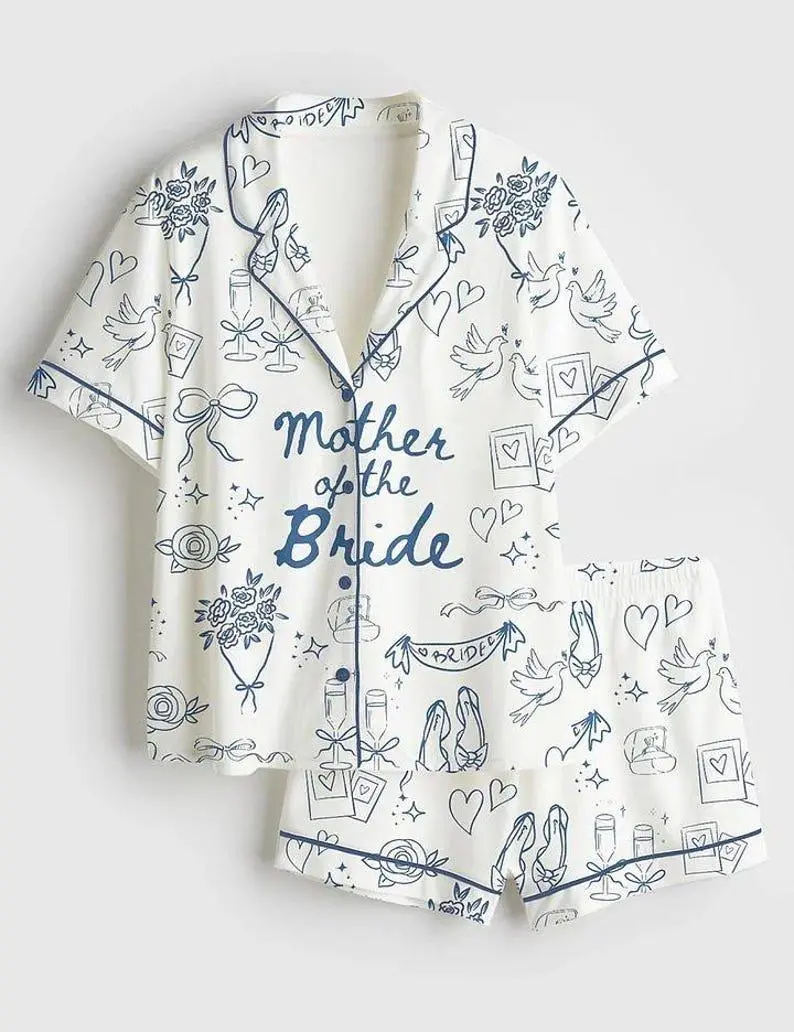 Mother of the Bride Pajamas – Wedding Morning Lounge Set, Bridal Party Sleepwear Gift, Soft Comfortable PJs for Bride Bridesmaids & Women