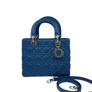 Pre-owned Dior france Crossbody Bags Blue Medium Sized Lady Bag with Quilted Design and Adjustable Strap H1 H3 46433