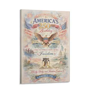 America 250th Anniversary Poster  Bicentennial Celebration Poster
