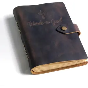 Prayer Journal for Men - Handcrafted Crazy Horse Leather Notebook with Lined  Paper - Rustic  Journal - Christian Gifts for Men