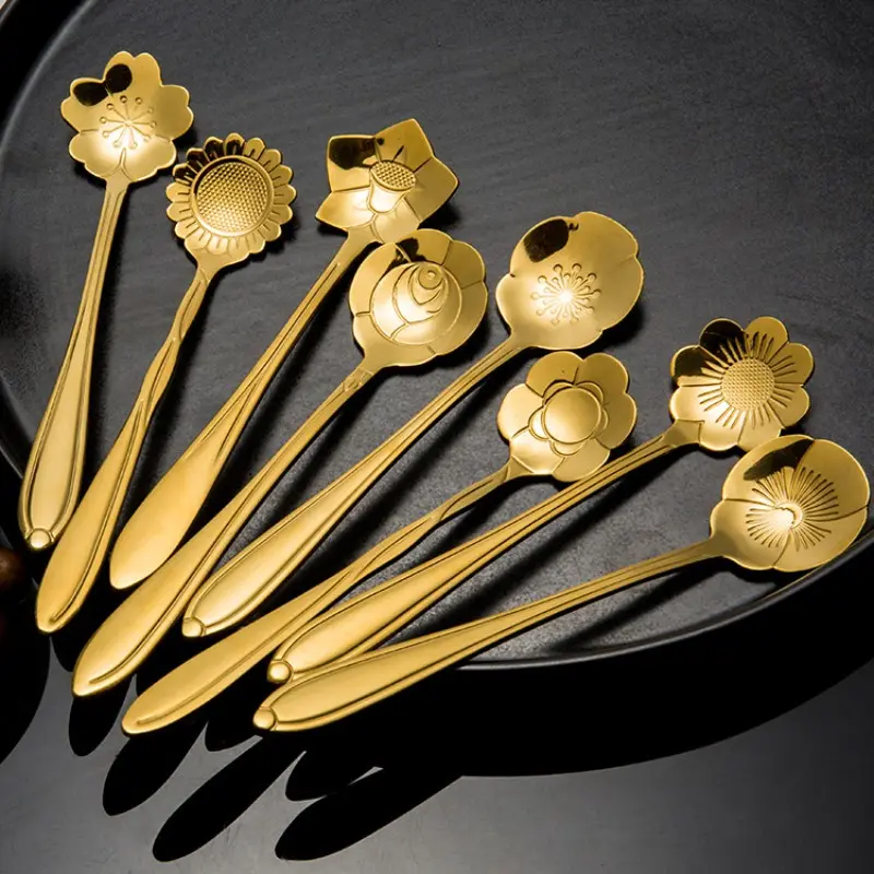 8-Piece Silver Color Stainless Steel Spoon Set, Small Italian Espresso Spoons, Cute Ice Cream Dessert Spoons, Ideal for Coffee and Tea Drinks, Culinary Cutlery, Tableware, Dinnerware Utensils
