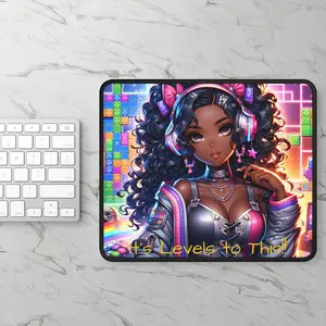 It's level to this- Computer and Gaming Mouse pad, anime themed mouse pad, anime girl gamer, mouse pad for girls, for teens, nonbinary mouse pad, for game lovers, anime lovers