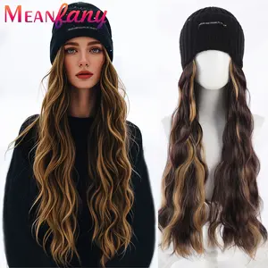 Women Curly Wig Long Synthetic Full Machine Wig High Temp Fiber 100 Density Natural Looking Daily Use Basics Style Elastic Cap