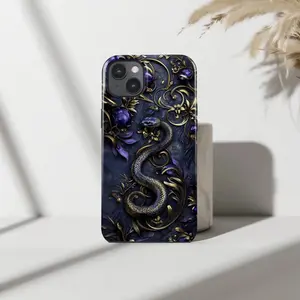 Baroque Gold & Amethyst Snake Phone Case 🐍 Royalcore Gothic Aesthetic  MagSafe Protective Cover for iP Phone 15, 14, 13, 12, 11 Pro Max, Plus, Mini, X, XR