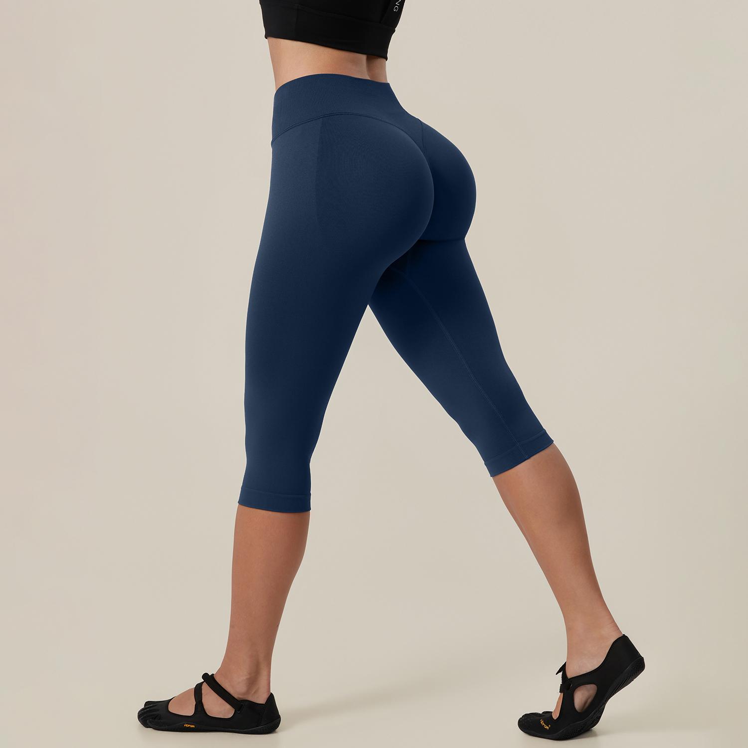 TIMEOFF Women's High Waist Capri Leggings - 4-Way Stretch Butt-Lifting High Hip Bottoms, Seamless Breathable Fabric, Tummy Control, Non-Slip Elastic Waistband, No Ride-Up | Ideal for Yoga, Gym | Women's Clothes, Clothes
