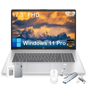 HP 17.3" FHD Laptop for Business and Students,Up to 64GB RAM,Up to 2TB SSD, AMD Ryzen 5 7430U, 250 Nits IPS Display, AI Copilot, Fast Charge, Webcam, Wifi6, Win11 Pro, Numeric Keypad