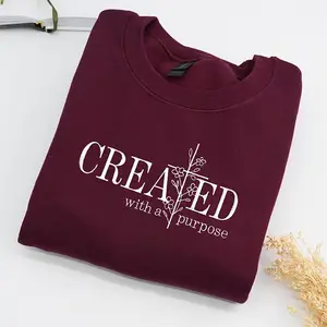 Christian Embroidered Sweatshirt, Inspirational Faith Crewneck, Cozy Gift for Her
