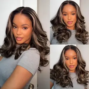 Mscoco Human Hair Butterfly Haircut Highlight Loose Wave Glueless Lace Wigs Pre-Cut 6×5 Lace Closure Wigs Honey Blonde 1B 22 And 1B 2 30 Wear Go Wig