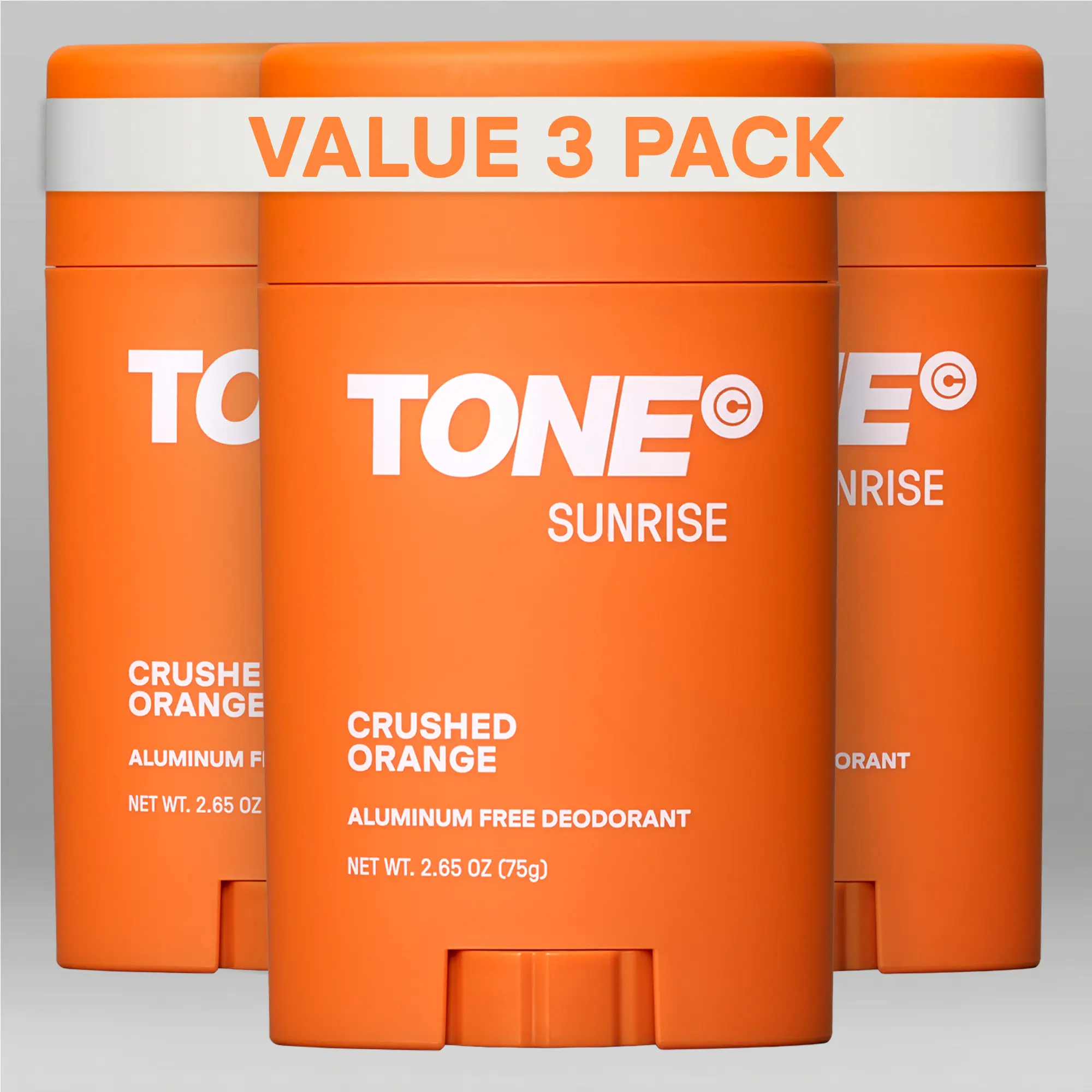 TONE Aluminum-Free Deodorant, Sunrise, Up to 48-Hour Odor Protection, Magnesium & Probiotic Formula with Shea Butter, Paraben-Free, Dermatologist-Tested 3-Pack
