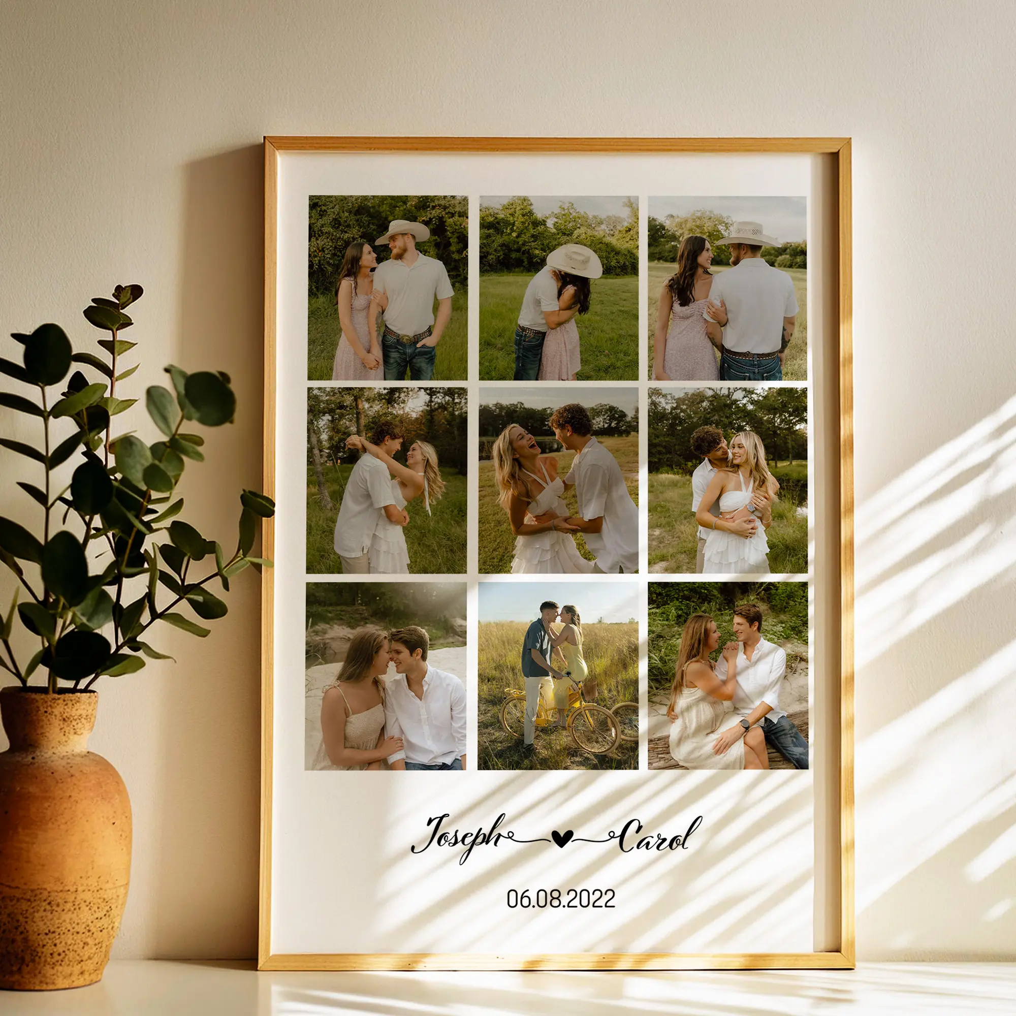 Custom Couple Photo Prints, Personalized Collage Wall Art, Custom Gift for Couples, Romantic Photo Display, Anniversary Collage, Couple Photo Collage, Anniversary Prints, Couple Gift, Living Room Wall Art, Custom Gift