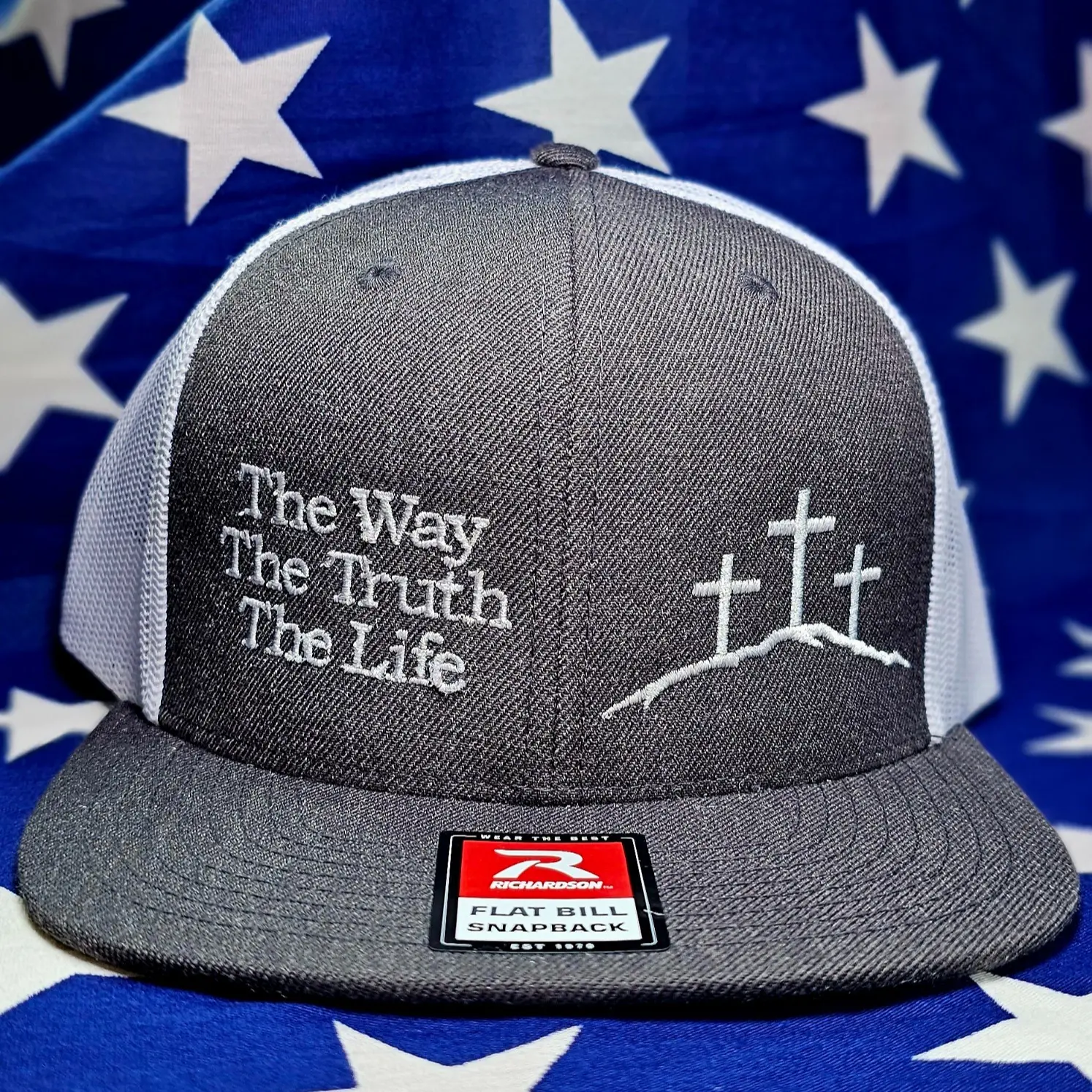 The Way The Truth and The Life Richardson Flat Bill Snapback Hat from Friendofsinners777