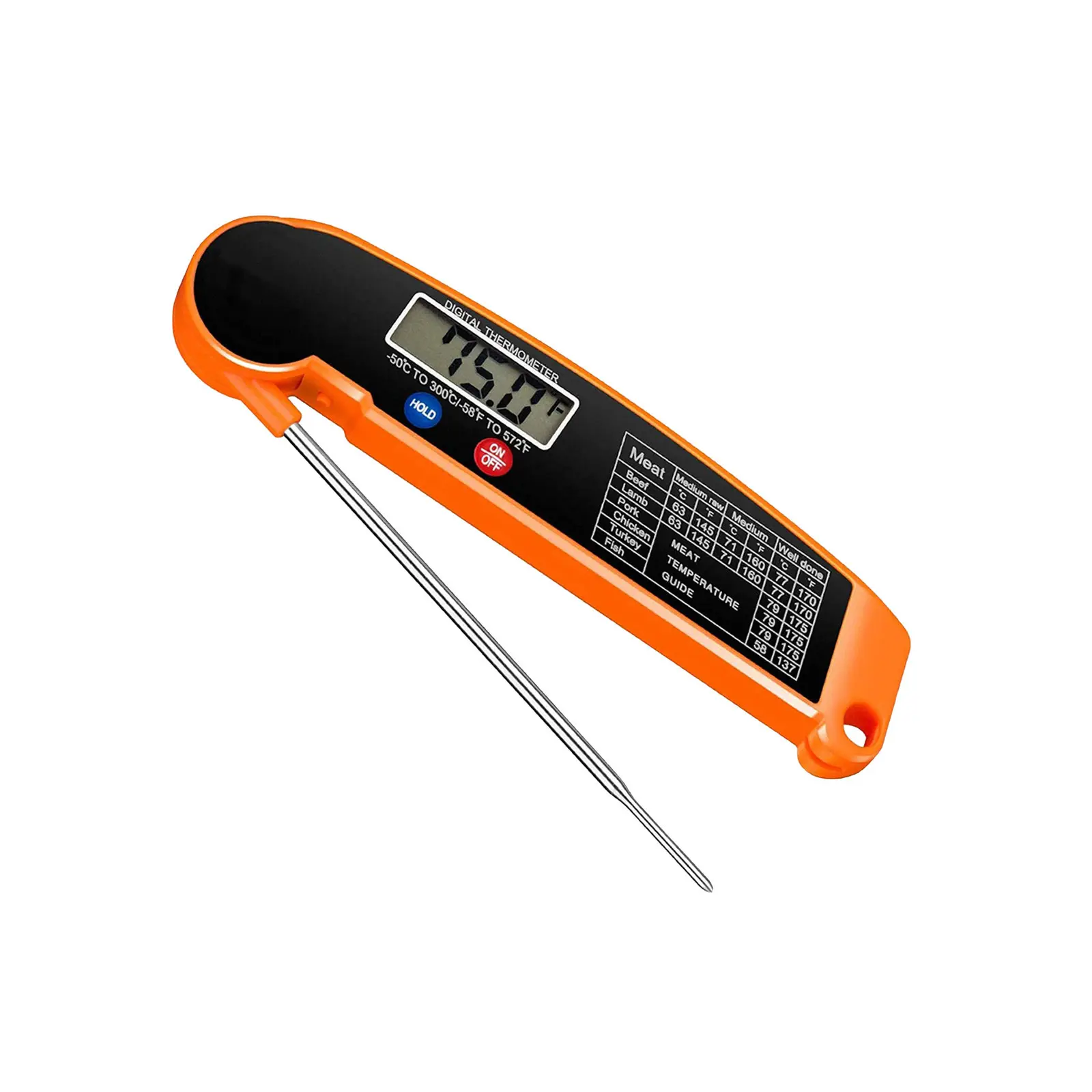 Ultra-Thin Foldable BBQ Thermometer Kitchen Food Meat Temperature Gauge Oven Thermometer