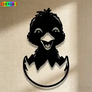 1pc Cute Chick Metal Wall Art, Cute Chick Statue Mural, Iron Craft, Perfect for Living Room, Garden, Indoor/Outdoor Decor, Artistic Metalwork, Silhouette Wall Decor, Easter Decor, Ideal Gift for Nature Lovers