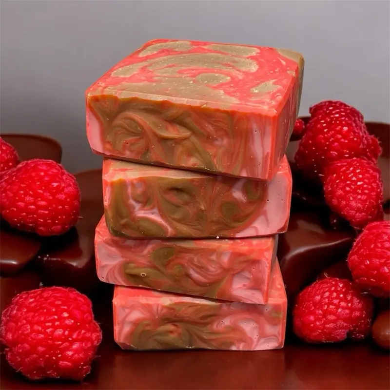 Chocolate Drizzled Raspberry Soap Bar