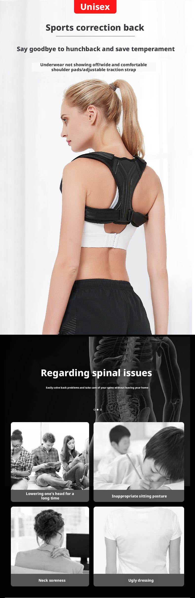 Unisex Adult Straight Back Invisible Inner Wear Lightweight Adjustable Back & Shoulder Support for Home Office & Sports Unisex Adult Straight Back Invisible Inner Wear Lightweight Adjustable Back & Shoulder Support for Home Office & Sports