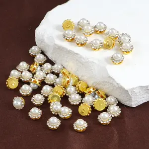 50pcs Sunflower Base Rhinestones, Sewable DIY Craft Supplies, DIY Beading Accessories, Bracelet Necklace Jewelry, Clothing Decoration Accessories
