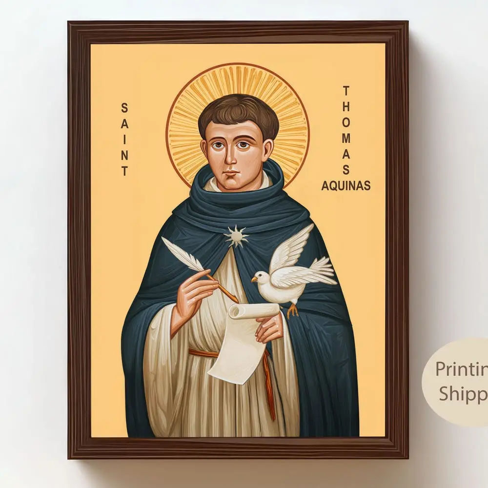 Saint Thomas Aquinas Icon: Byzantine Catholic Art No-frame