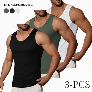 Summer fashion breathable comfortable quick-drying sports fitness vest, casual plain top, comfortable loungewear top, men's undershirt top, suitable for gym, running, outdoor, bottoming vest fitness training clothes sleeveless bottoming shirt Workout Vest