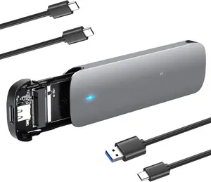 M.2 SSD Enclosure NVME SATA Dual Protocol SSD to USB Adapter  USB C 3.2 Gen 2 10Gbps PCIe M and B&M  External Solid State Drive Case Max 4TB for 2230/ 2242/ 2260/ 2280 SSDs