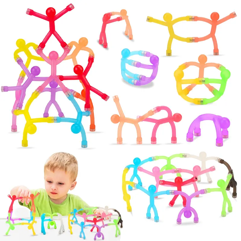 EFFUN 10Pcs Colorful Magnetic Men for Kids Valentines Day Gifts, Flexible Fridge Magnets & Fidget Toys, Creative Magnetic People for Fun Decoration on Refrigerator, Whiteboard, or Office