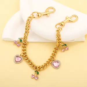 Charm Woman Versatile Bag Bracelet Pendant Strawberry Cherry Messenger Bag Extension Chain Girl Decorate Accessories Party Gift