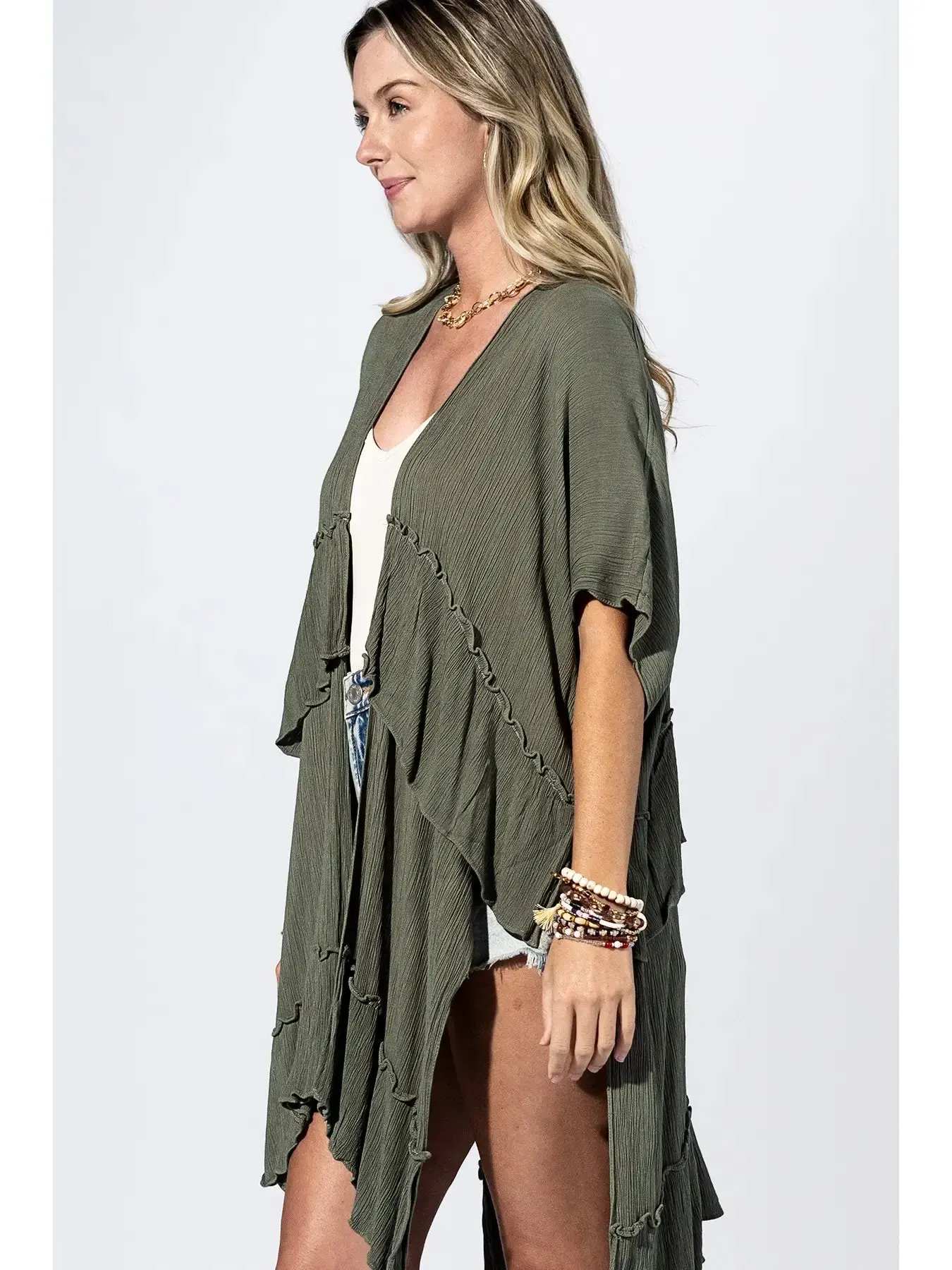 Cascade Ruffle Kimono