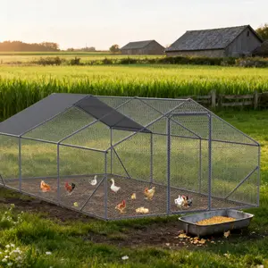 [Bellemave]XPT035 Outdoor chicken coop metal big space 20*10*6FT 3 Unit for Outdoor Farm Use