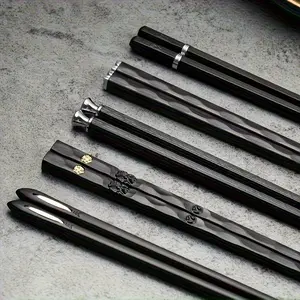 5 Pairs of Premium Chopsticks Reusable Dishwasher Safe 9.5 Inch Fiberglass Chopsticks Gift Set Non-slip