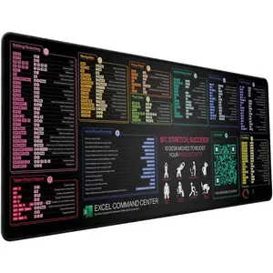 Excel Shortcut  Extended Large  Pad - XL Water-Resistant Cheat Sheet Mat for  & PC with Quick Spreadsheet Shortcuts & QR Code for  Tips