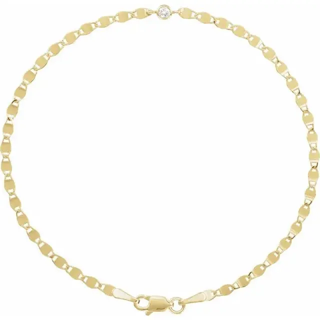Pulsera de Oro Amarillo 14K con Diamante Natural – 0.06 CT