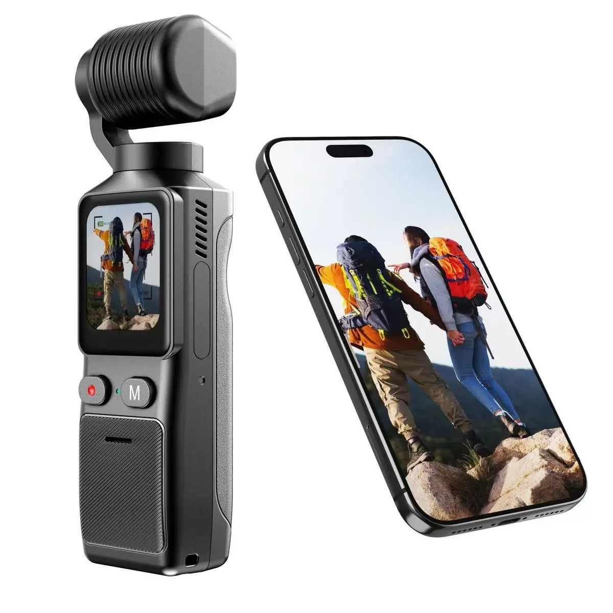 4K Pocket Gimbal Camera with Gyro Stabilization, Mini Action Camera for Travel Vlog, TikTok POV Recording, Ultra HD Touchscreen Camcorder.Compact and lightweight for everyday carry and travel.Magnetic Wireless Action Camera