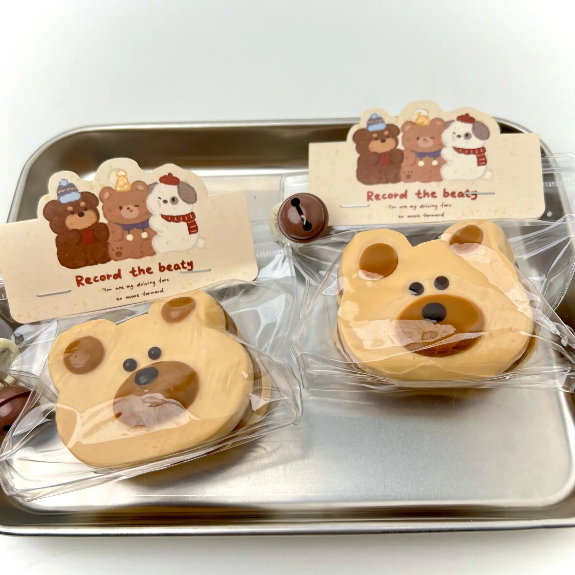 【Buy 3 get 1 free】 Little Bear Soufflé tabba squishies kidstoysFood-Grade Silicone Slow-Rising Rebound Squishy Fidget Toys for Stress Relief - Soft Squeeze Toys with Thick Creamy Slime Texture, Handmade Non-Toxic Sensory Toys