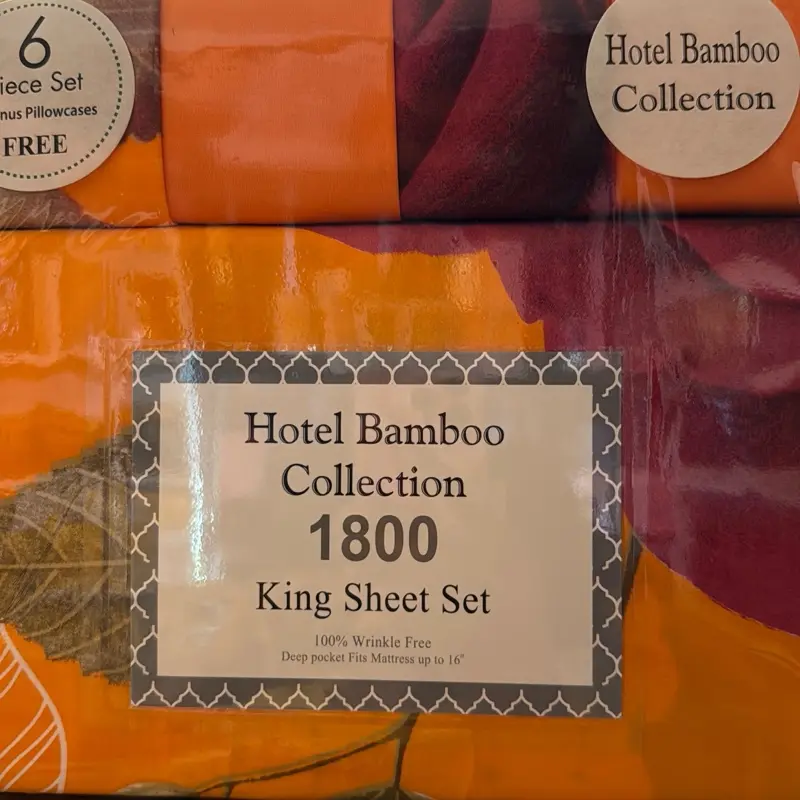 Hotel Bamboo Collection 1800 King Sheet Set 4/6 Pc Cooling Breathable Super Silky Soft 16-18" Deep Pocket Wrinkle Fade Resistant