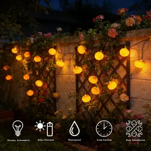 String Lights with 10 LED Bulbs, 4.5m Solar Outdoor Lamp, Ideal for Garden Decor, Home Ambiance, Festival Lighting
